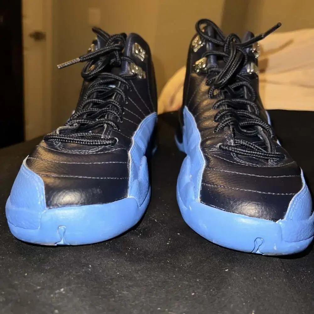 2012 Air Jordan Retro Obsidian 153265 410 Size 6Y (white painted light blue)